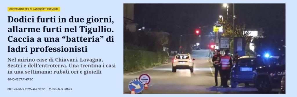 articolo furti in casa 2025