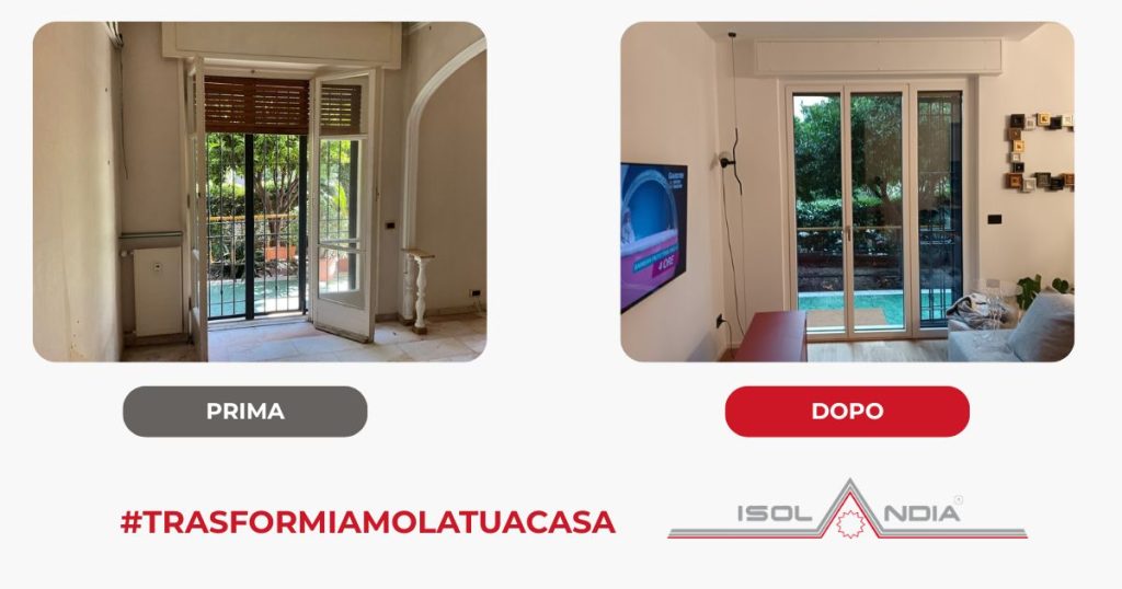 prima dopo installazione porta finestra genova quarto