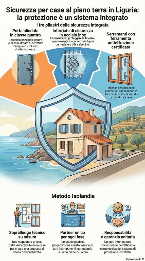 sicurezza della casa a piano terra con 3 soluzioni integrate