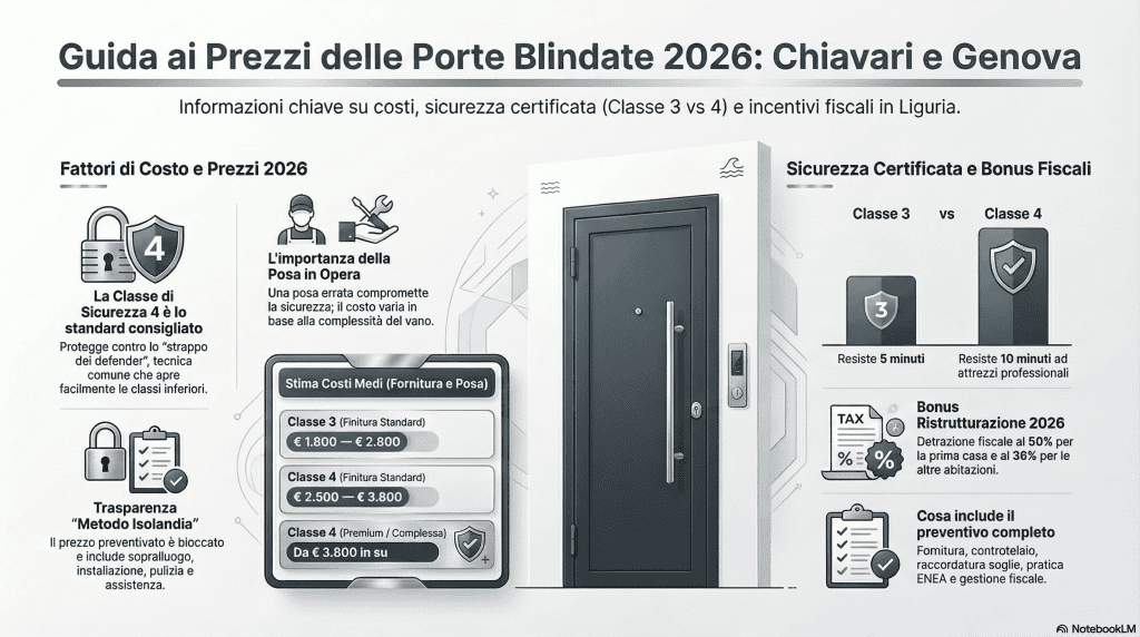 quanto costa una porta blindata nel 2026