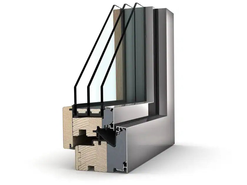 Profilo Internorm hf510 in legno alluminio con nucleo in microlamellare